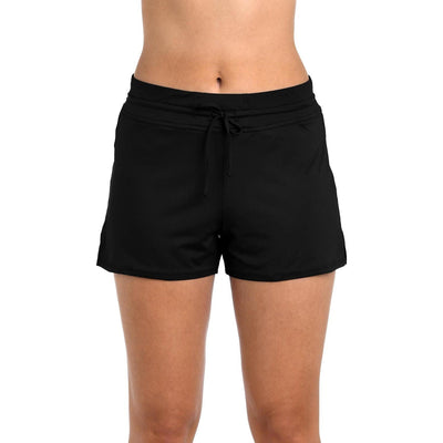 24Th & Ocean - Womens Solid Mid Rise Swim Short Bottoms — Black