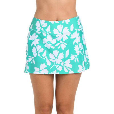 24Th & Ocean - Womens Marseille Swim Skort Bottoms — Aquamarine