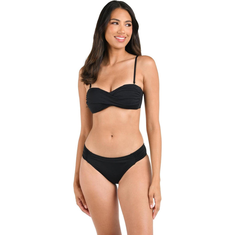 La Blanca - Womens Ig Twist Bandeau Bra Top — Black