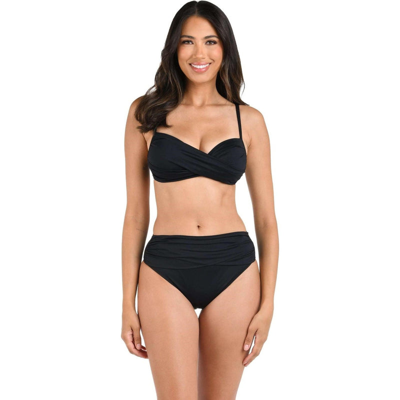 La Blanca - Womens Ig Wrap Off The Shoulder Bra Top — Black