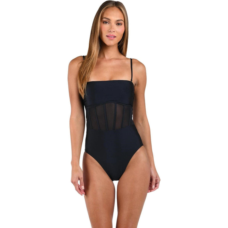 Sunshine 79 - Womens S79 Solids Bandeau One Piece Swimsuit — Black