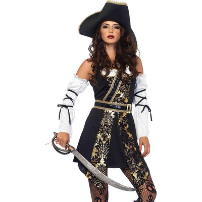 Leg Avenue - Womens 4 Piece Black Sea Buccaneer Costume