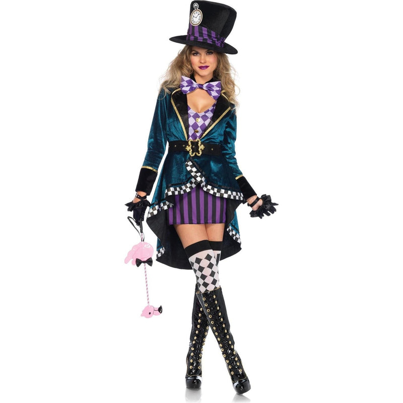 Leg Avenue - Womens 5 Piece Delightful Hatter Costume