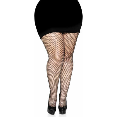 Leg Avenue - Womens Plus Size Spandex Industrial Net Tights — Black