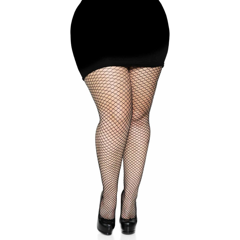 Leg Avenue - Womens Plus Size Spandex Industrial Net Tights — Black