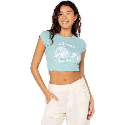 Roxy - Womens Vamos Crop Ribbed T-Shirt