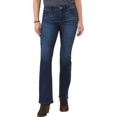 Democracy - Womens Absolution High Rise Embroidered Indigo Itty Bitty Boot Jean