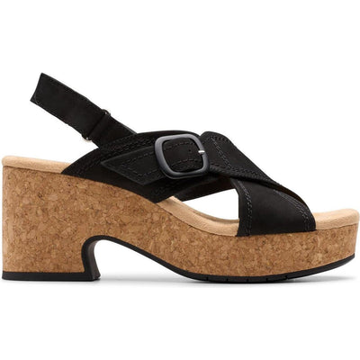 Clarks - Womens Nerisa Pace Sandals — Black Nubuck