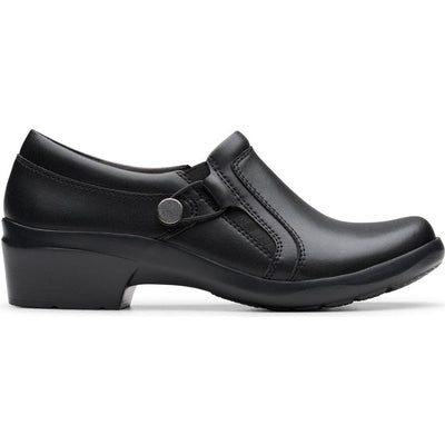 Clarks - Womens Angie Holly Shoes — Black Leather