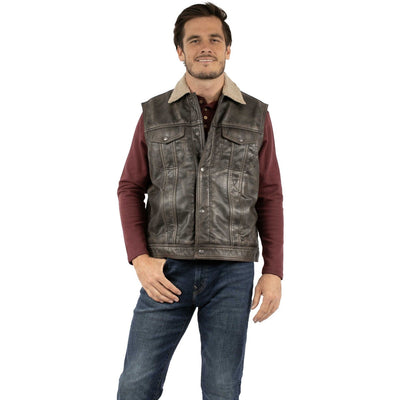 Scully - Mens Shearling Vest — Brown
