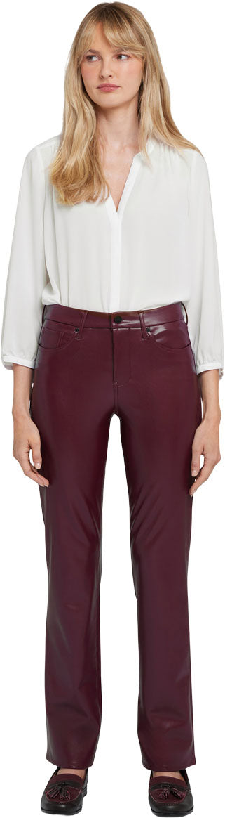 NYDJ - Womens Faux Leather Marilyn Straight Pants