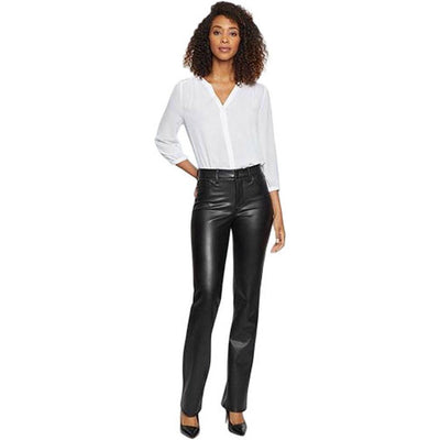 NYDJ - Womens Faux Leather Marilyn Straight Pants