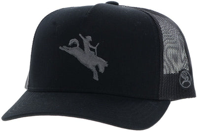 Roughy - Mens Whit 5-Panel Trucker Cap With Logo — Black/Black