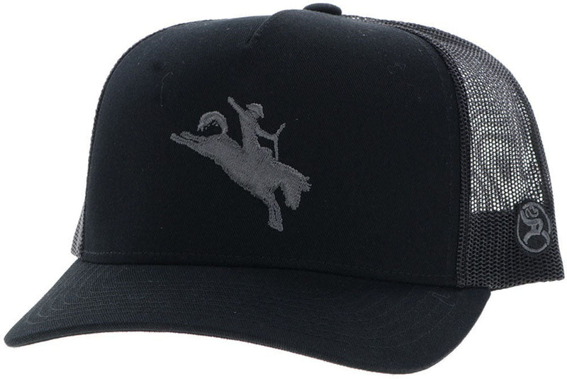 Roughy - Mens Whit 5-Panel Trucker Cap With Logo — Black/Black
