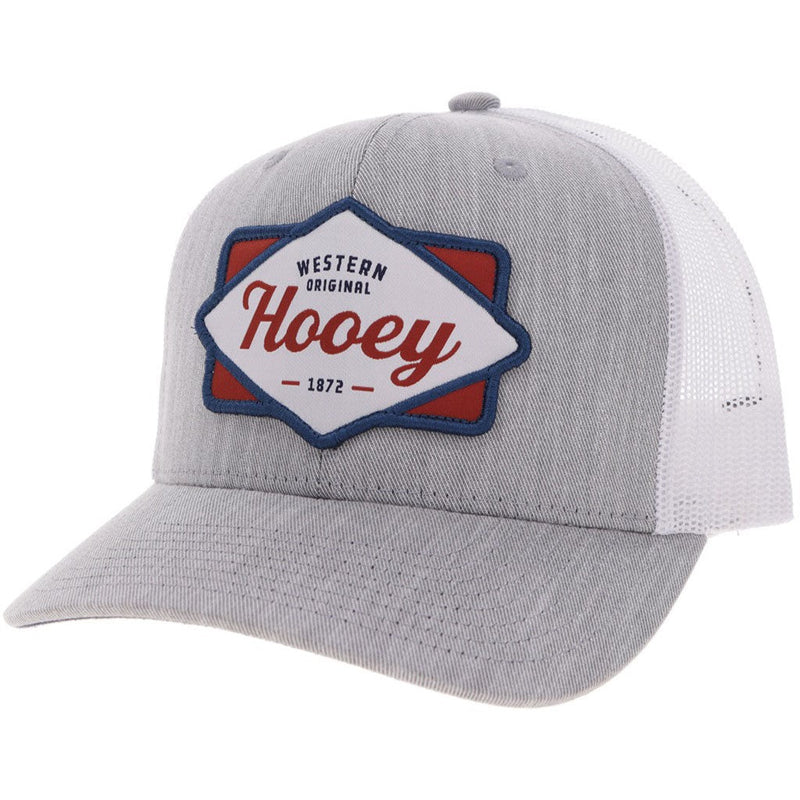 Hooey - Unisex Diamond 6-Panel Trucker Cap — Grey/White