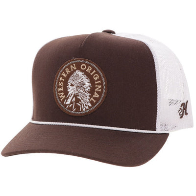 Hooey - Unisex Quanah 5-Panel Trucker Cap — Brown/White