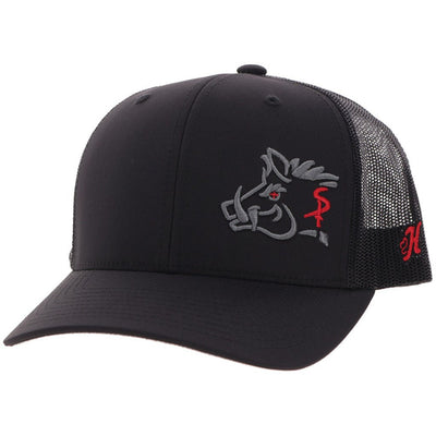 Hooey - Unisex Sniper Pig 6-Panel Trucker Cap — Black