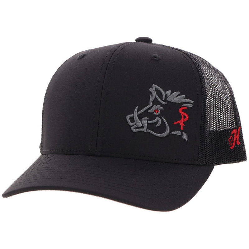 Hooey - Unisex Sniper Pig 6-Panel Trucker Cap — Black