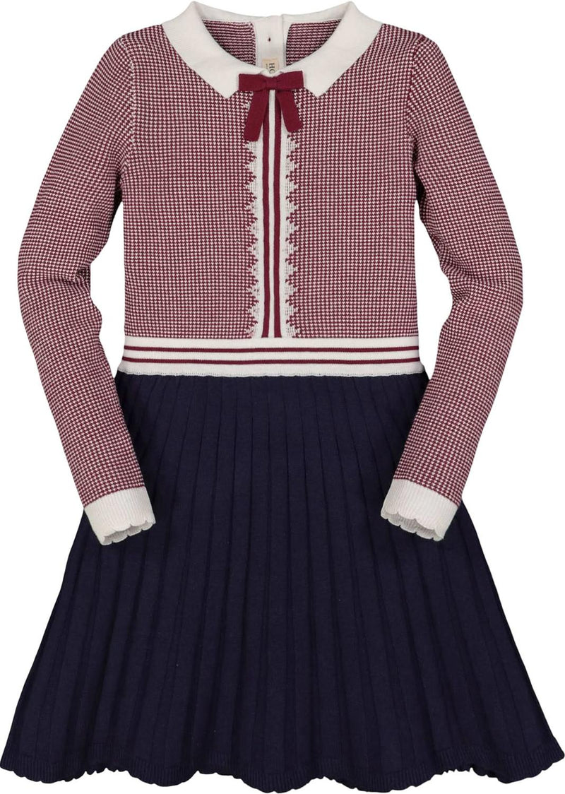 Hope & Henry - Girls French Blocked Organic Sweater Dress