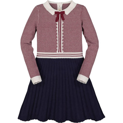 Hope & Henry - Girls French Blocked Organic Sweater Dress