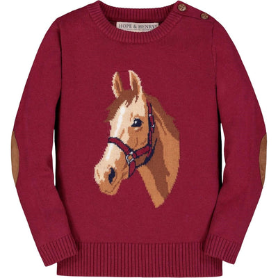 Hope & Henry - Girls Horse Intarsia Pullover Sweater