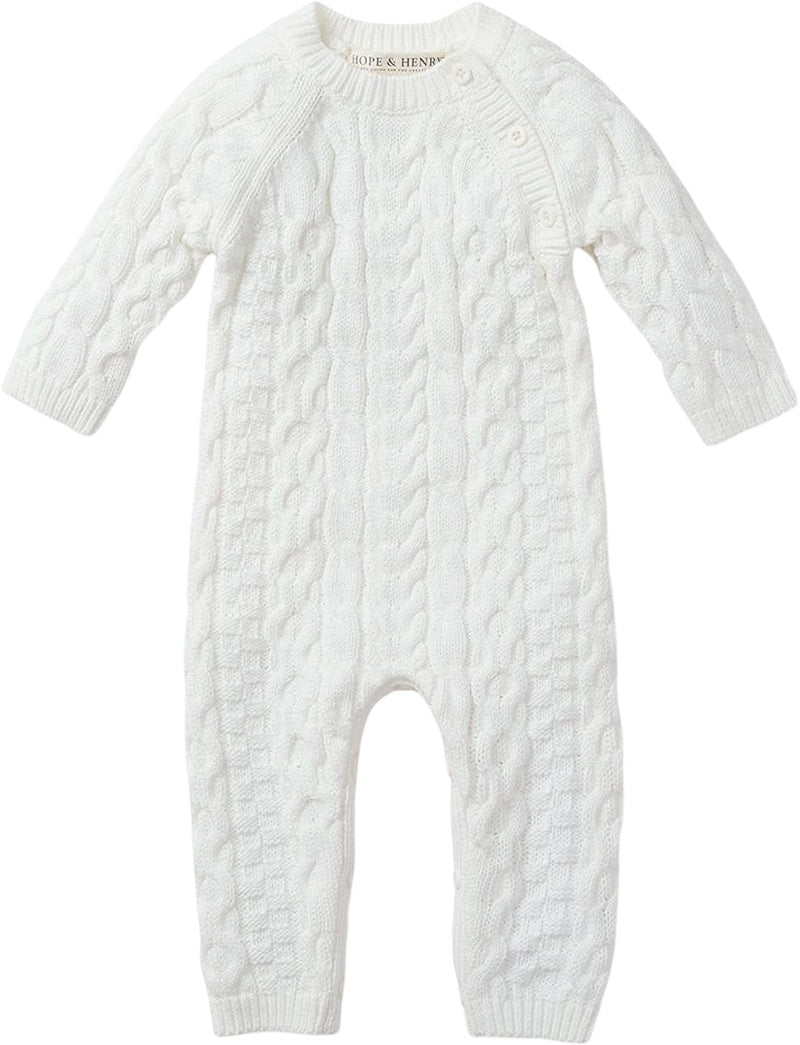 Hope & Henry - Baby Organic Cable Knit Sweater Romper