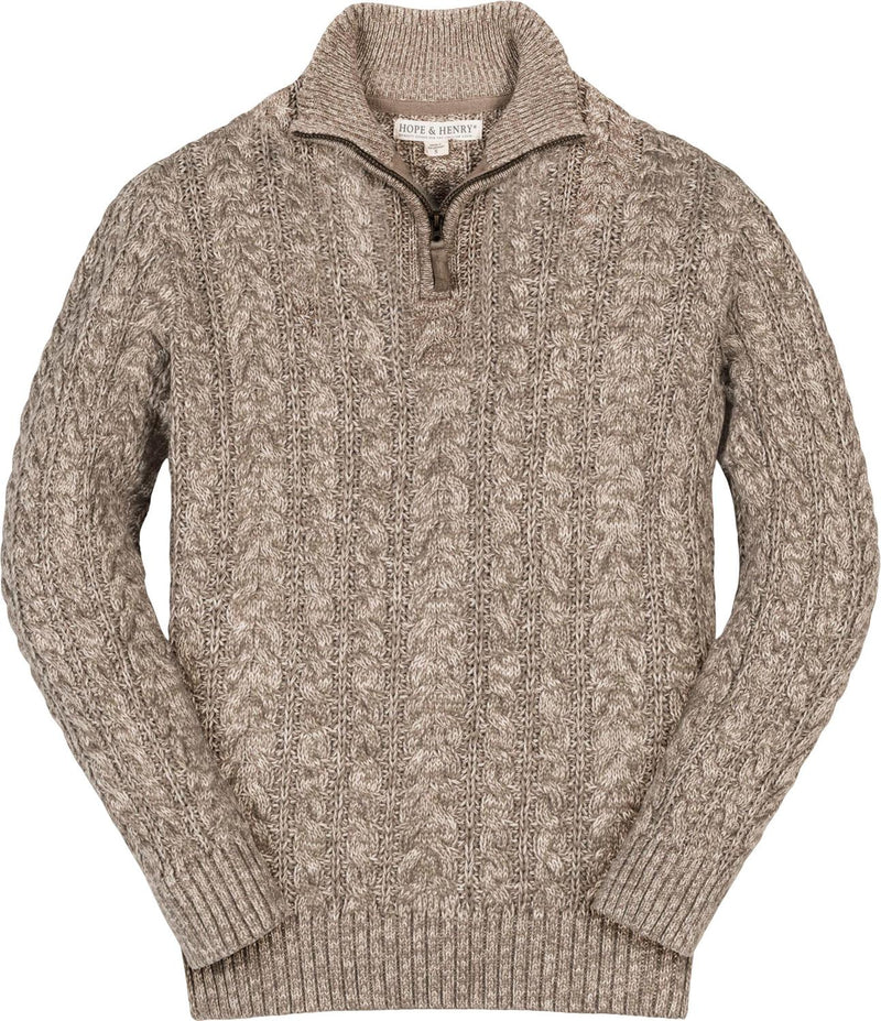 Hope & Henry - Boys Organic Half Zip Cable Sweater