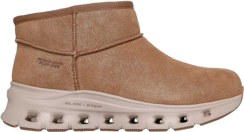 Skechers - Womens Glide Step Pro Cozy Mini Slip-In Bootie — Chestnut