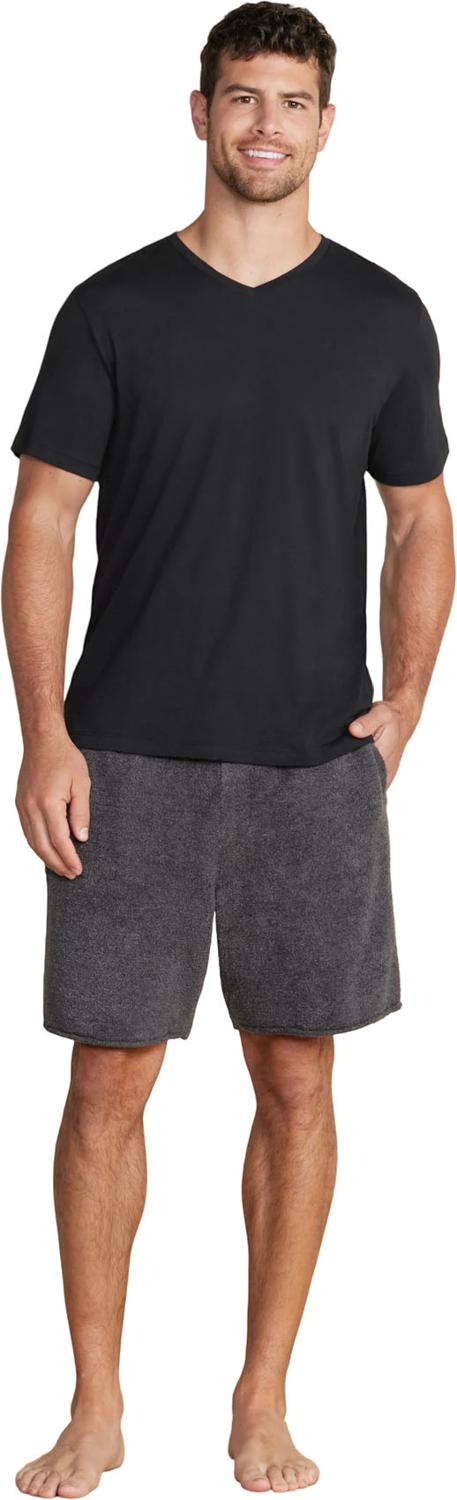Barefoot Dreams - Mens Malibu Collection Short Sleeve Cotton Modal Crew — Black