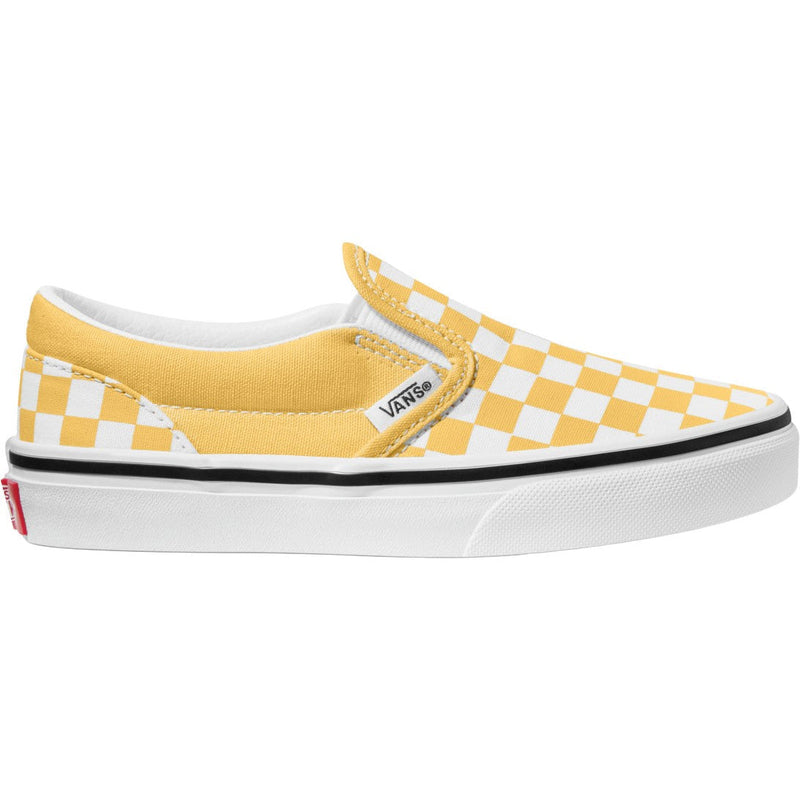 Vans - Kids Classic Slip-On Shoes — Color Theory Checkerboard Banana Cream