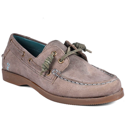 Roan - Womens Abide Boat Shoes — Black Greenland Washed