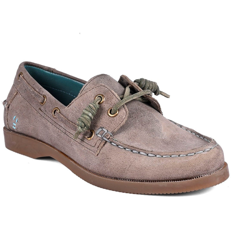 Roan - Womens Abide Boat Shoes — Black Greenland Washed