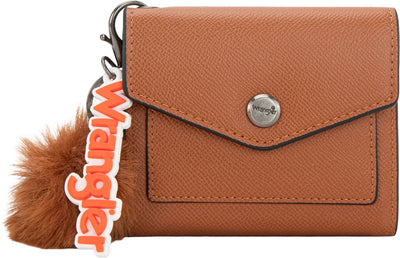 Wrangler - Womens Tri-Fold Wallet With Keyring Pom Pom — Brown