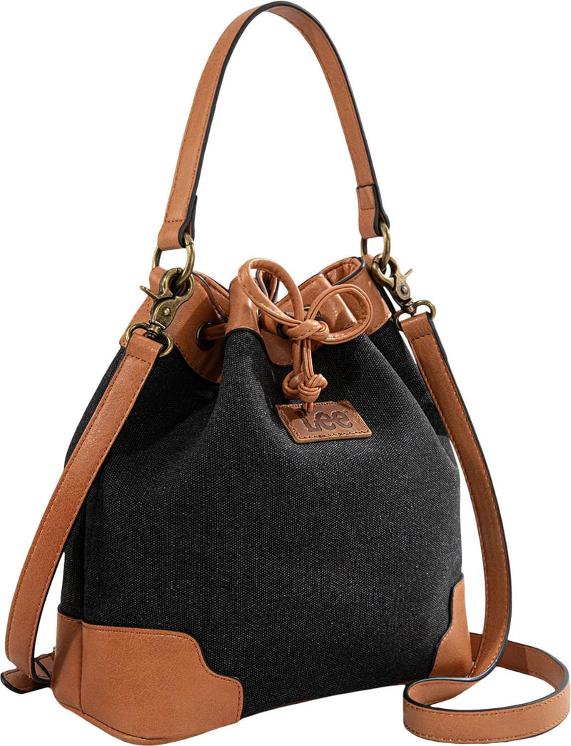 Montana West - Womens Waxed Canvas Drawstring Hobo Bag/Crossbody Bag