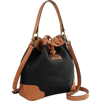Montana West - Womens Waxed Canvas Drawstring Hobo Bag/Crossbody Bag