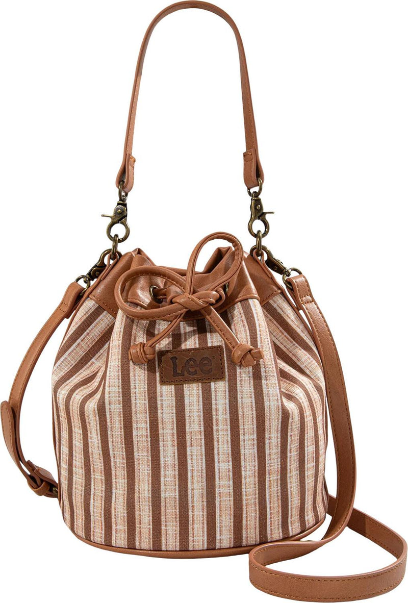Montana West - Womens Striped Canvas Drawstring Hobo Bucket Bag/Crossbody Bag