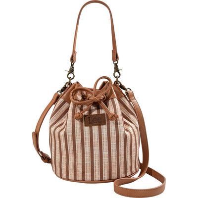 Montana West - Womens Striped Canvas Drawstring Hobo Bucket Bag/Crossbody Bag