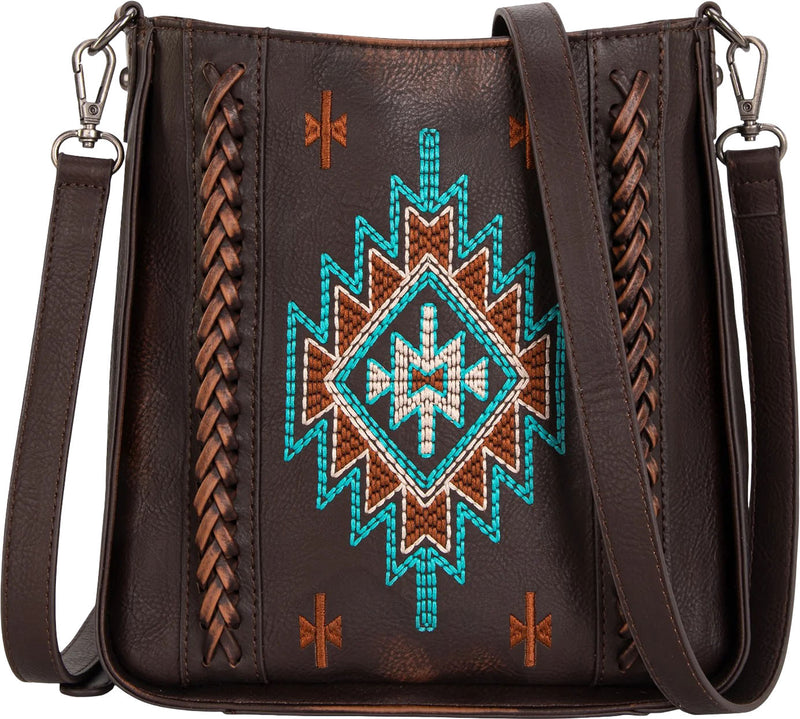 Montana West - Womens Embroidered Aztec Crossbody Bag