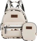 Wrangler - Womens Cow Print Trimmed Mini Backpack With Coin Pouch