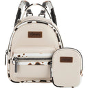 Wrangler - Womens Cow Print Trimmed Mini Backpack With Coin Pouch