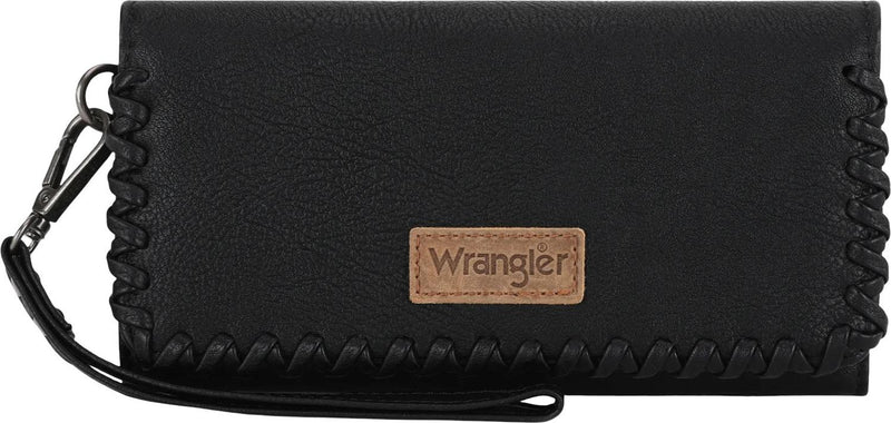 Montana West - Womens Whipstitch Wristlet Wallet — Black