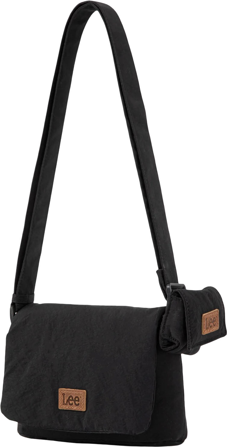 Lee - Womens Small Light Weight Shoulder/Crossbody Bag With Earphone Pouch — Black