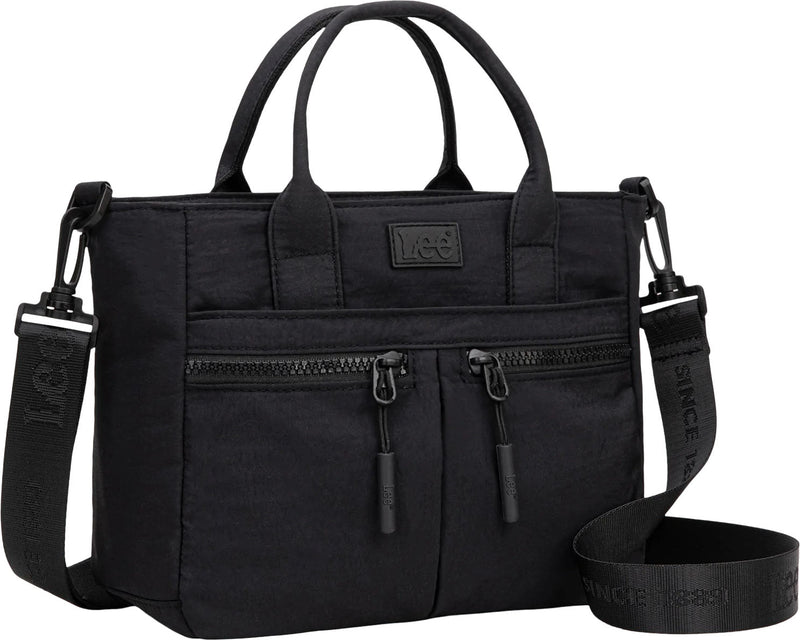 Lee - Womens Multi Pocket Small Tote/Crossbody Bag — Black