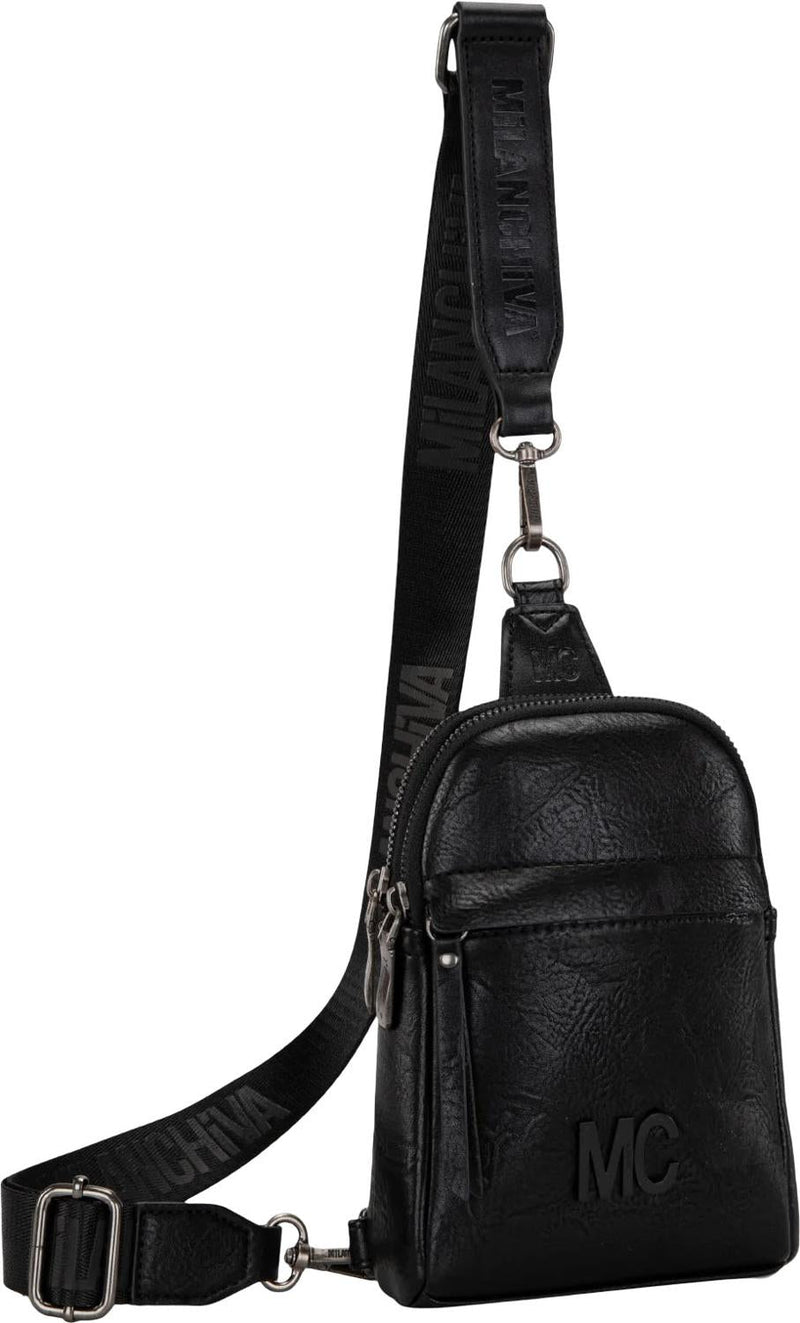 Milan Chiva - Womens Sling Bag/Crossbody Bag/Chest Bag — Black