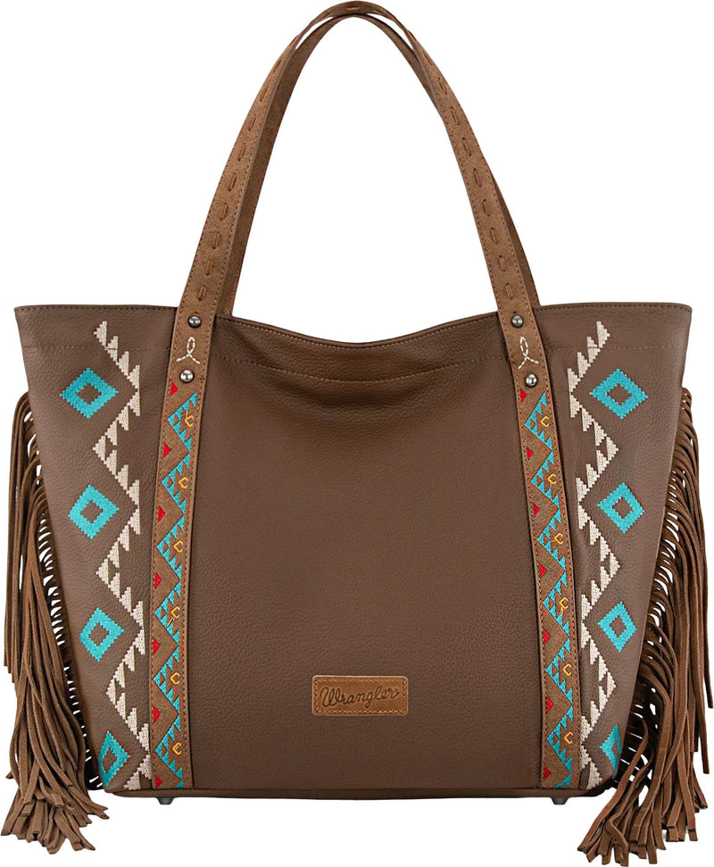 Wrangler - Womens Aztec Embroidered Large Tote Bag