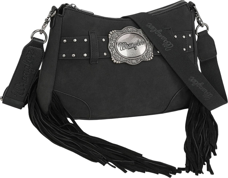 Wrangler - Womens Fringe Buckle Hobo Bag/Crossbody Bag