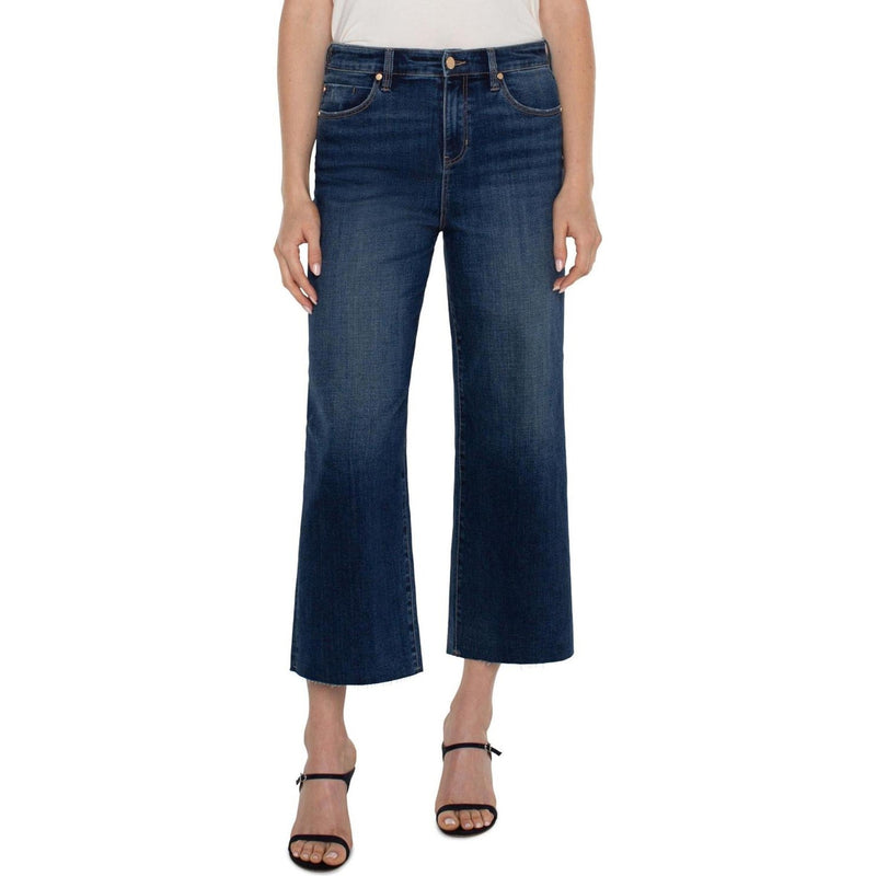 Liverpool Los Angeles - Womens Stride High Rise Crop With Wide Cut Hem Jeans — bowers