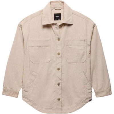prAna - Womens Annie's Canyon Cord Shacket Long Sleeve Top — Almond