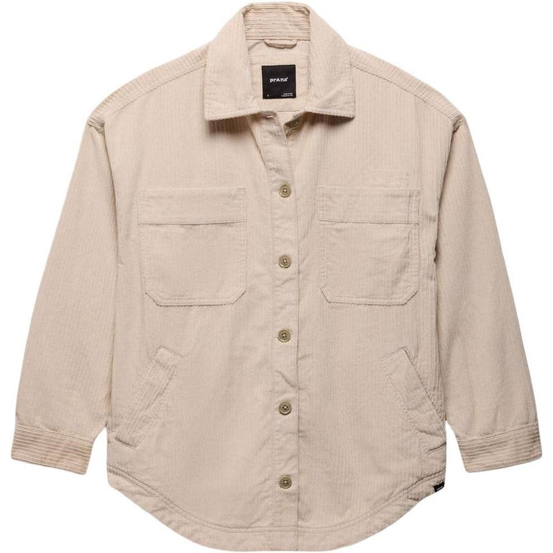 prAna - Womens Annie's Canyon Cord Shacket Long Sleeve Top — Almond