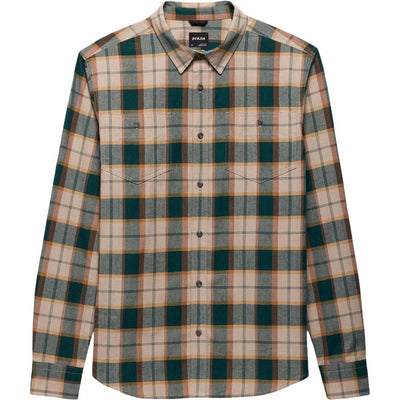 prAna - Mens Dolberg Flannel Shirt Long Sleeve Top — Almond